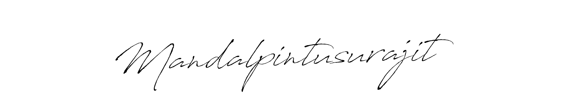 The best way (Antro_Vectra) to make a short signature is to pick only two or three words in your name. The name Mandalpintusurajit include a total of six letters. For converting this name. Mandalpintusurajit signature style 6 images and pictures png