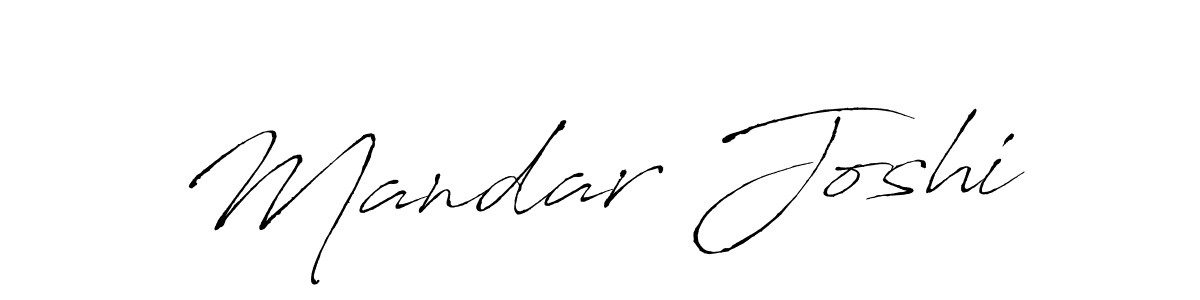 Make a beautiful signature design for name Mandar Joshi. With this signature (Antro_Vectra) style, you can create a handwritten signature for free. Mandar Joshi signature style 6 images and pictures png