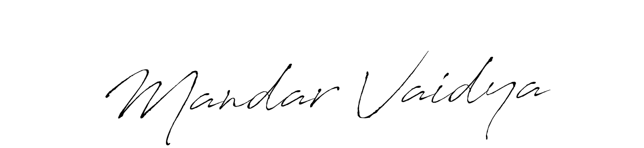 Make a beautiful signature design for name Mandar Vaidya. With this signature (Antro_Vectra) style, you can create a handwritten signature for free. Mandar Vaidya signature style 6 images and pictures png