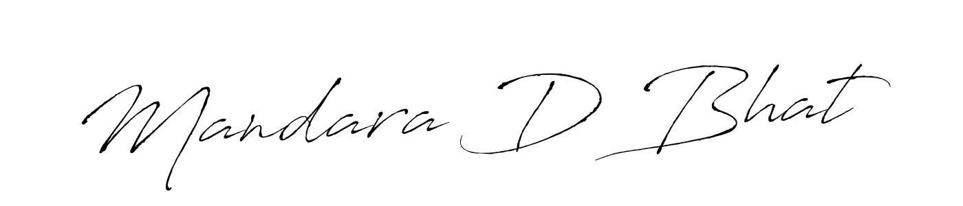 How to make Mandara D Bhat name signature. Use Antro_Vectra style for creating short signs online. This is the latest handwritten sign. Mandara D Bhat signature style 6 images and pictures png