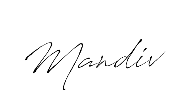 Make a beautiful signature design for name Mandiv. With this signature (Antro_Vectra) style, you can create a handwritten signature for free. Mandiv signature style 6 images and pictures png