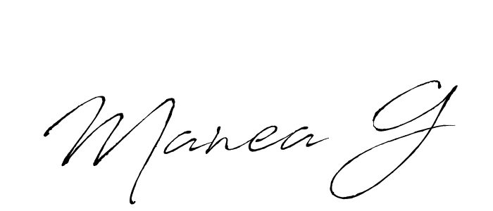 Make a beautiful signature design for name Manea G. With this signature (Antro_Vectra) style, you can create a handwritten signature for free. Manea G signature style 6 images and pictures png