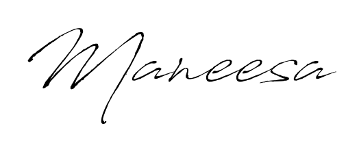 Practice writing Maneesa with the flow of Antro_Vectra lettering. A fantastic source of inspiration for developing your personal signature style. Maneesa signature style 6 images and pictures png