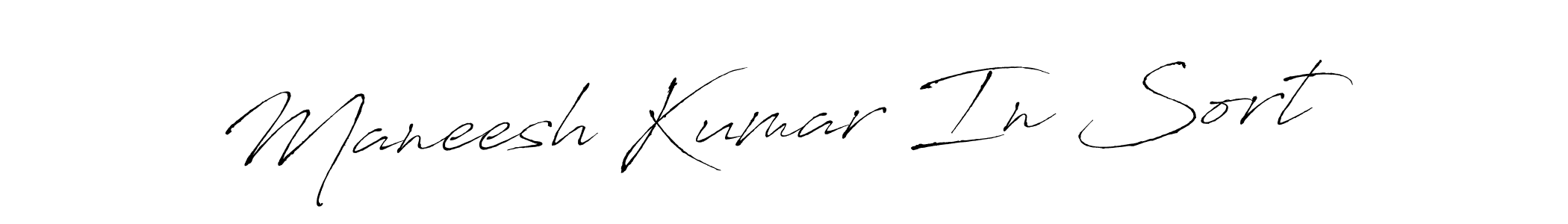 How to make Maneesh Kumar In Sort signature? Antro_Vectra is a professional autograph style. Create handwritten signature for Maneesh Kumar In Sort name. Maneesh Kumar In Sort signature style 6 images and pictures png