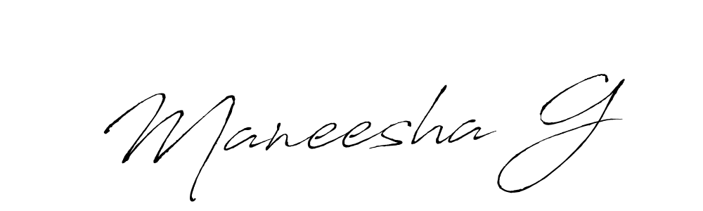 Design your own signature with our free online signature maker. With this signature software, you can create a handwritten (Antro_Vectra) signature for name Maneesha G. Maneesha G signature style 6 images and pictures png
