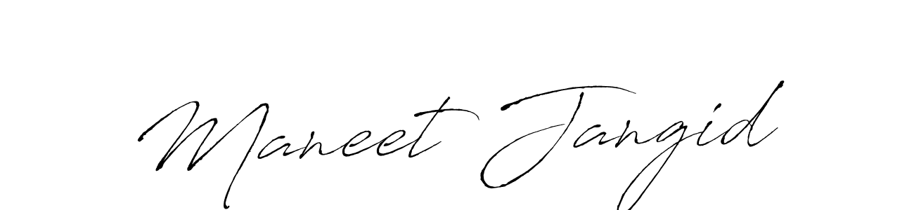 Make a beautiful signature design for name Maneet Jangid. With this signature (Antro_Vectra) style, you can create a handwritten signature for free. Maneet Jangid signature style 6 images and pictures png