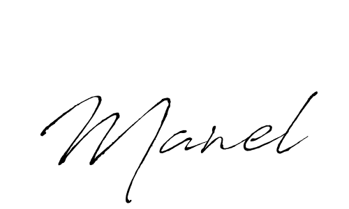 How to make Manel name signature. Use Antro_Vectra style for creating short signs online. This is the latest handwritten sign. Manel signature style 6 images and pictures png