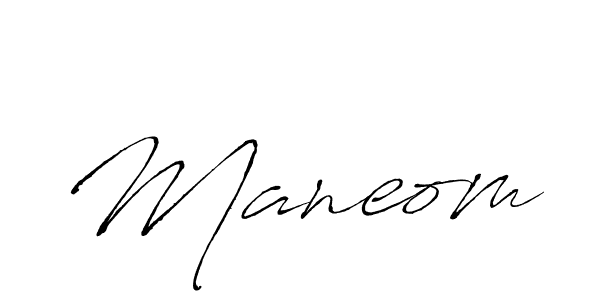 Design your own signature with our free online signature maker. With this signature software, you can create a handwritten (Antro_Vectra) signature for name Maneom. Maneom signature style 6 images and pictures png