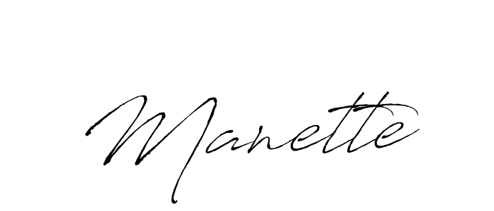 Make a beautiful signature design for name Manette. With this signature (Antro_Vectra) style, you can create a handwritten signature for free. Manette signature style 6 images and pictures png