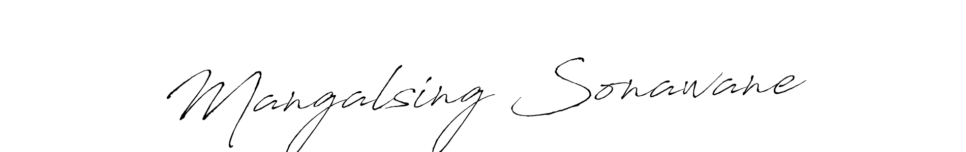 Mangalsing Sonawane stylish signature style. Best Handwritten Sign (Antro_Vectra) for my name. Handwritten Signature Collection Ideas for my name Mangalsing Sonawane. Mangalsing Sonawane signature style 6 images and pictures png