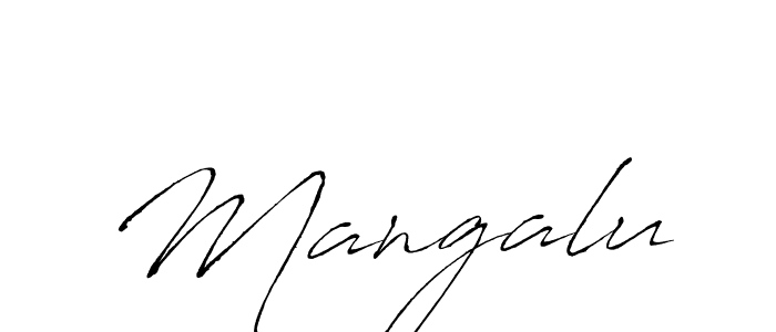 Design your own signature with our free online signature maker. With this signature software, you can create a handwritten (Antro_Vectra) signature for name Mangalu. Mangalu signature style 6 images and pictures png