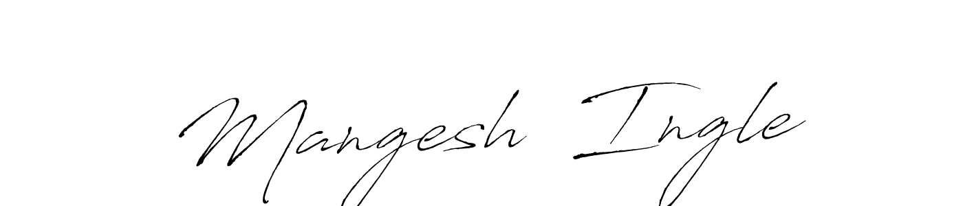 The best way (Antro_Vectra) to make a short signature is to pick only two or three words in your name. The name Mangesh  Ingle include a total of six letters. For converting this name. Mangesh  Ingle signature style 6 images and pictures png