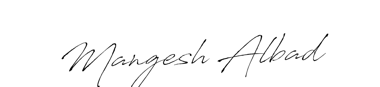 Make a beautiful signature design for name Mangesh Albad. With this signature (Antro_Vectra) style, you can create a handwritten signature for free. Mangesh Albad signature style 6 images and pictures png