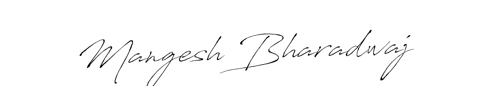 Make a beautiful signature design for name Mangesh Bharadwaj. With this signature (Antro_Vectra) style, you can create a handwritten signature for free. Mangesh Bharadwaj signature style 6 images and pictures png
