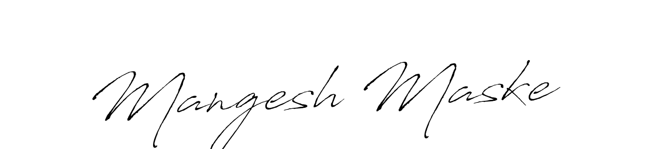 How to make Mangesh Maske name signature. Use Antro_Vectra style for creating short signs online. This is the latest handwritten sign. Mangesh Maske signature style 6 images and pictures png