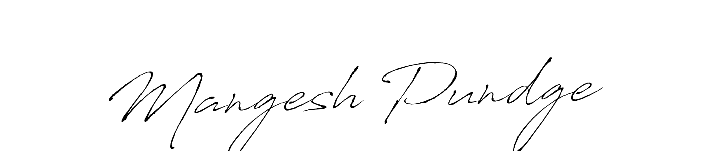 How to make Mangesh Pundge name signature. Use Antro_Vectra style for creating short signs online. This is the latest handwritten sign. Mangesh Pundge signature style 6 images and pictures png