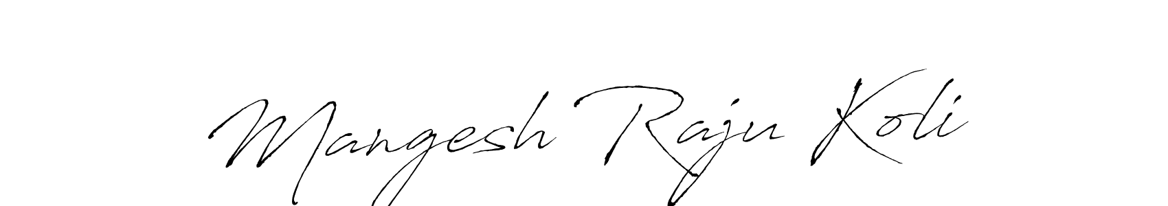 How to make Mangesh Raju Koli name signature. Use Antro_Vectra style for creating short signs online. This is the latest handwritten sign. Mangesh Raju Koli signature style 6 images and pictures png