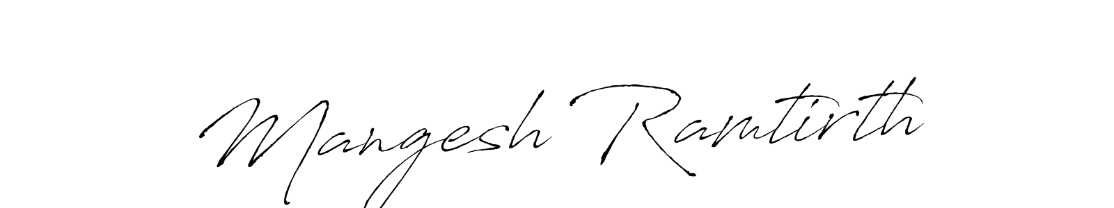 This is the best signature style for the Mangesh Ramtirth name. Also you like these signature font (Antro_Vectra). Mix name signature. Mangesh Ramtirth signature style 6 images and pictures png