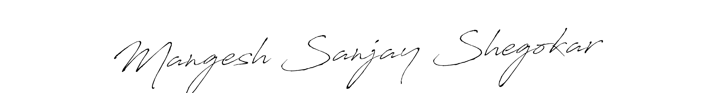 How to make Mangesh Sanjay Shegokar name signature. Use Antro_Vectra style for creating short signs online. This is the latest handwritten sign. Mangesh Sanjay Shegokar signature style 6 images and pictures png