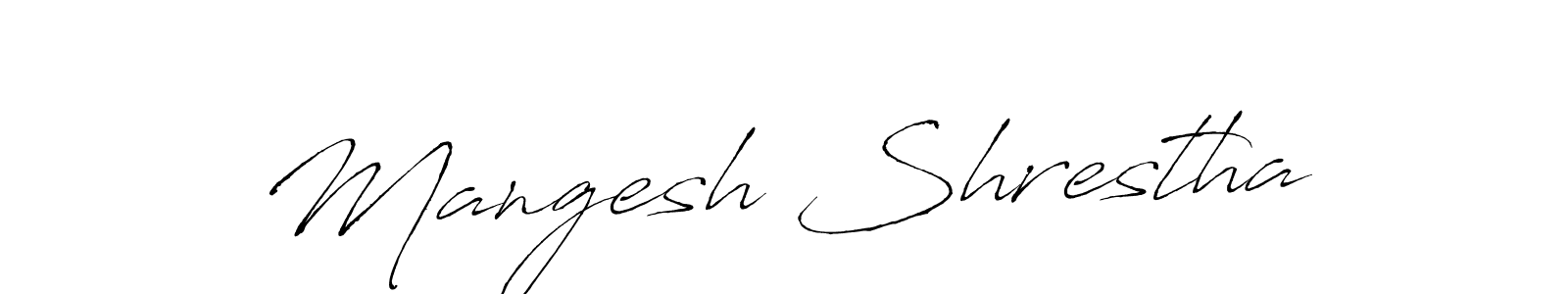 Make a beautiful signature design for name Mangesh Shrestha. With this signature (Antro_Vectra) style, you can create a handwritten signature for free. Mangesh Shrestha signature style 6 images and pictures png