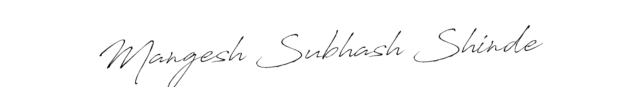 The best way (Antro_Vectra) to make a short signature is to pick only two or three words in your name. The name Mangesh Subhash Shinde include a total of six letters. For converting this name. Mangesh Subhash Shinde signature style 6 images and pictures png