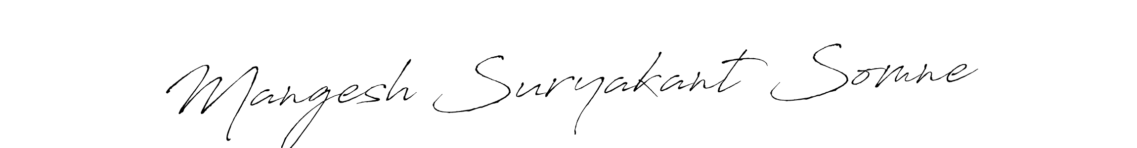 How to make Mangesh Suryakant Somne name signature. Use Antro_Vectra style for creating short signs online. This is the latest handwritten sign. Mangesh Suryakant Somne signature style 6 images and pictures png