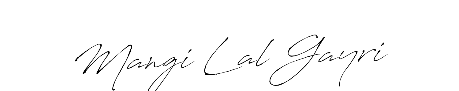 Make a beautiful signature design for name Mangi Lal Gayri. With this signature (Antro_Vectra) style, you can create a handwritten signature for free. Mangi Lal Gayri signature style 6 images and pictures png