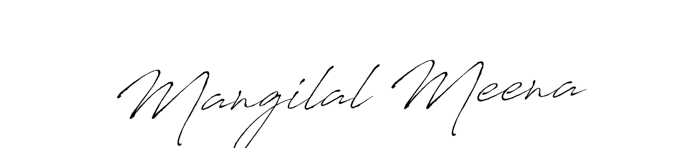 Create a beautiful signature design for name Mangilal Meena. With this signature (Antro_Vectra) fonts, you can make a handwritten signature for free. Mangilal Meena signature style 6 images and pictures png