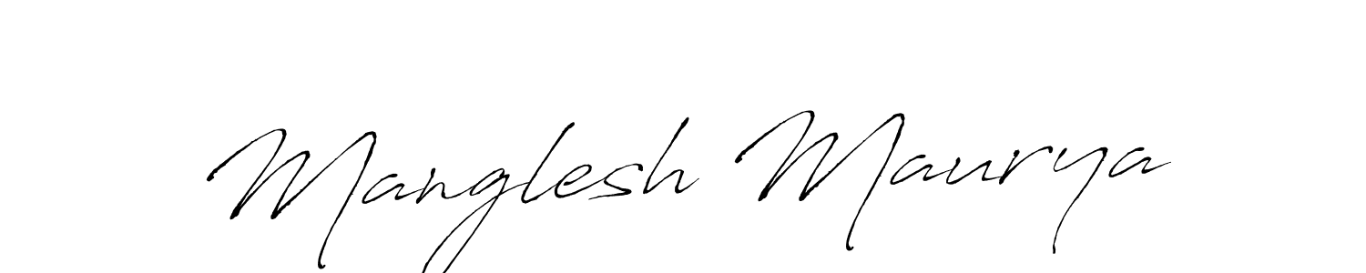 Make a beautiful signature design for name Manglesh Maurya. With this signature (Antro_Vectra) style, you can create a handwritten signature for free. Manglesh Maurya signature style 6 images and pictures png