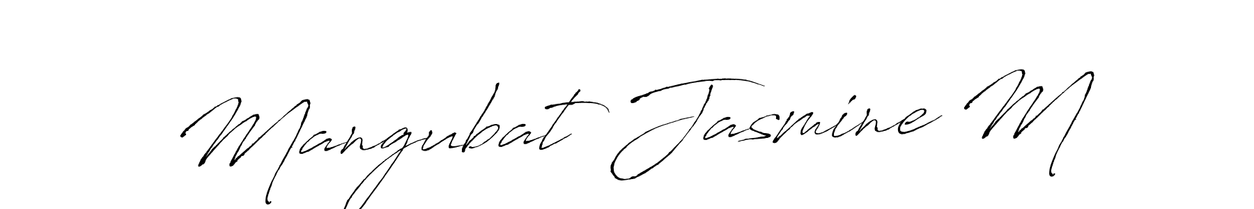 Also You can easily find your signature by using the search form. We will create Mangubat Jasmine M name handwritten signature images for you free of cost using Antro_Vectra sign style. Mangubat Jasmine M signature style 6 images and pictures png
