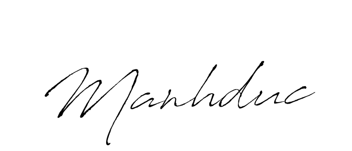 Design your own signature with our free online signature maker. With this signature software, you can create a handwritten (Antro_Vectra) signature for name Manhduc. Manhduc signature style 6 images and pictures png