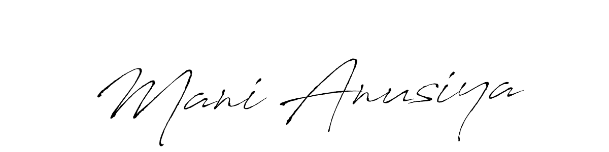 if you are searching for the best signature style for your name Mani Anusiya. so please give up your signature search. here we have designed multiple signature styles  using Antro_Vectra. Mani Anusiya signature style 6 images and pictures png