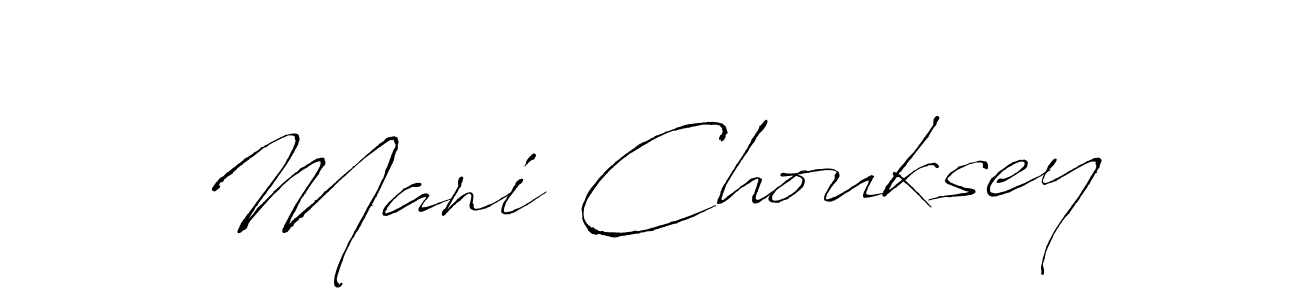The best way (Antro_Vectra) to make a short signature is to pick only two or three words in your name. The name Mani Chouksey include a total of six letters. For converting this name. Mani Chouksey signature style 6 images and pictures png