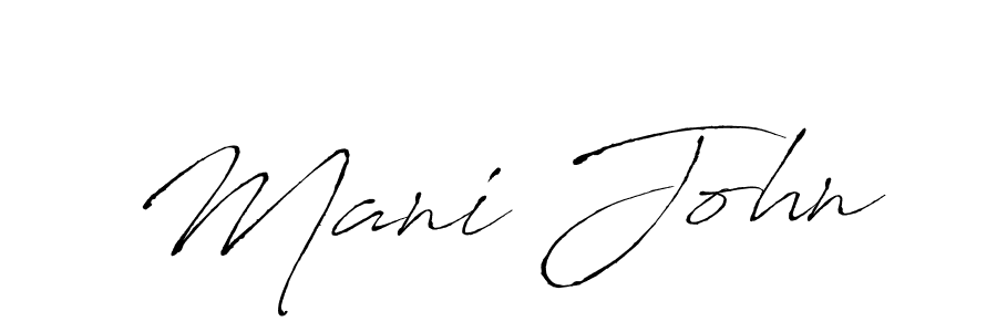 Use a signature maker to create a handwritten signature online. With this signature software, you can design (Antro_Vectra) your own signature for name Mani John. Mani John signature style 6 images and pictures png
