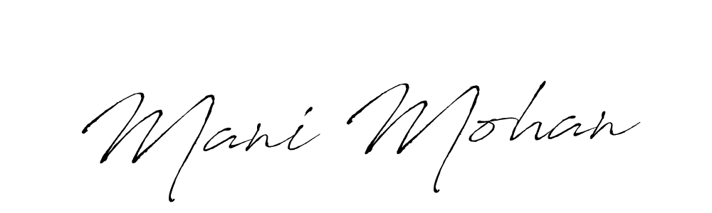 Mani Mohan stylish signature style. Best Handwritten Sign (Antro_Vectra) for my name. Handwritten Signature Collection Ideas for my name Mani Mohan. Mani Mohan signature style 6 images and pictures png