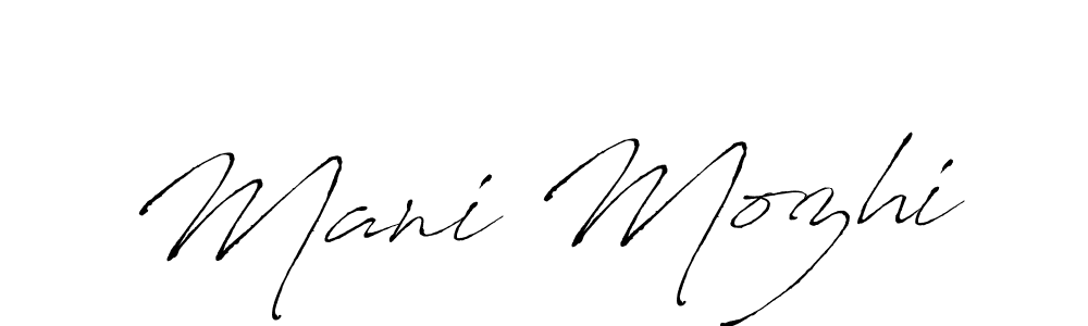 How to make Mani Mozhi name signature. Use Antro_Vectra style for creating short signs online. This is the latest handwritten sign. Mani Mozhi signature style 6 images and pictures png