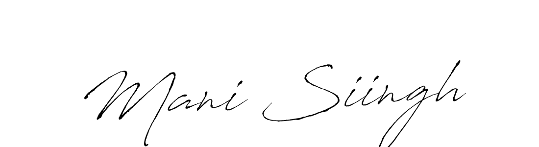 Antro_Vectra is a professional signature style that is perfect for those who want to add a touch of class to their signature. It is also a great choice for those who want to make their signature more unique. Get Mani Siingh name to fancy signature for free. Mani Siingh signature style 6 images and pictures png