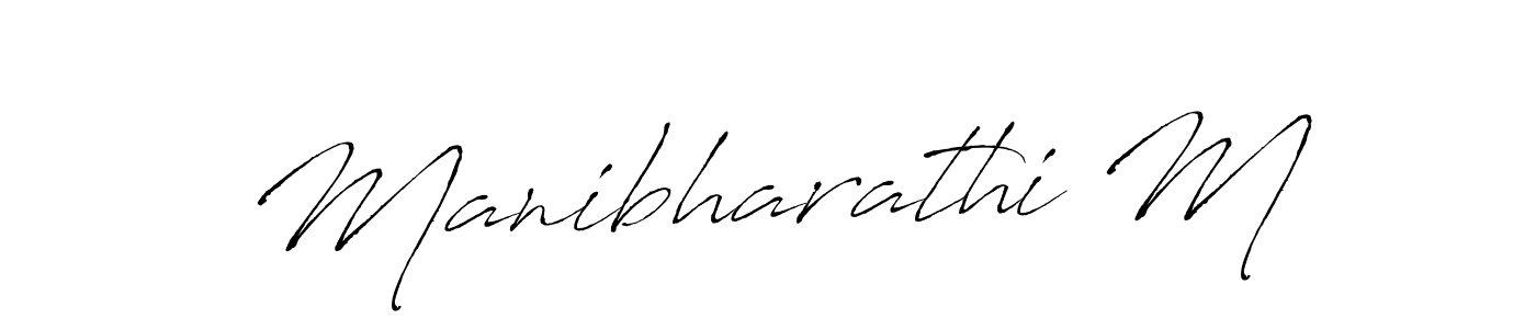 How to make Manibharathi M signature? Antro_Vectra is a professional autograph style. Create handwritten signature for Manibharathi M name. Manibharathi M signature style 6 images and pictures png