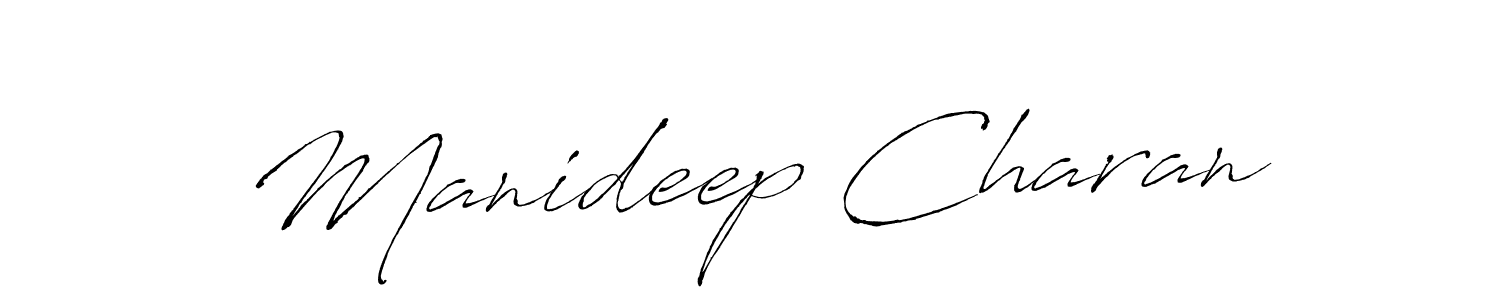 Manideep Charan stylish signature style. Best Handwritten Sign (Antro_Vectra) for my name. Handwritten Signature Collection Ideas for my name Manideep Charan. Manideep Charan signature style 6 images and pictures png