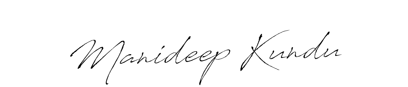 Make a beautiful signature design for name Manideep Kundu. With this signature (Antro_Vectra) style, you can create a handwritten signature for free. Manideep Kundu signature style 6 images and pictures png