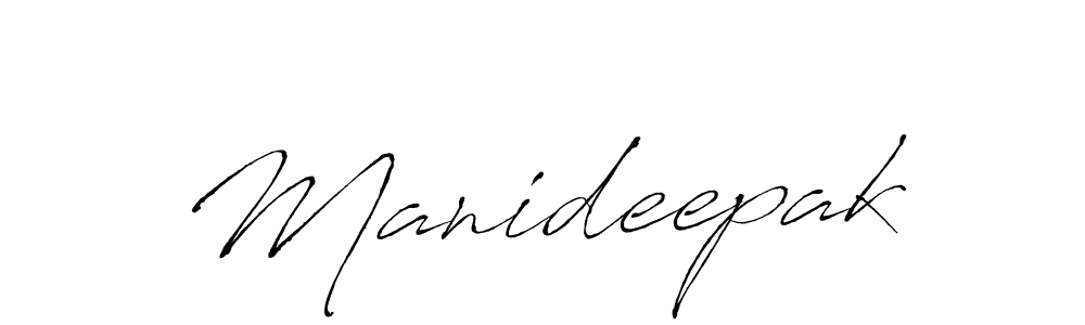 Use a signature maker to create a handwritten signature online. With this signature software, you can design (Antro_Vectra) your own signature for name Manideepak. Manideepak signature style 6 images and pictures png