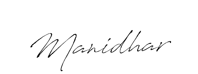 Make a beautiful signature design for name Manidhar. With this signature (Antro_Vectra) style, you can create a handwritten signature for free. Manidhar signature style 6 images and pictures png