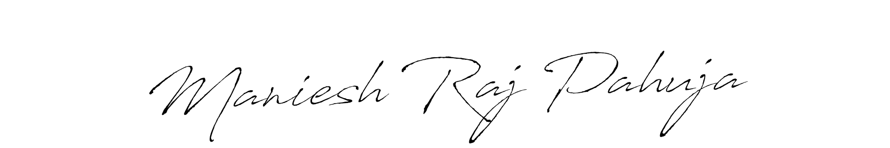 Antro_Vectra is a professional signature style that is perfect for those who want to add a touch of class to their signature. It is also a great choice for those who want to make their signature more unique. Get Maniesh Raj Pahuja name to fancy signature for free. Maniesh Raj Pahuja signature style 6 images and pictures png