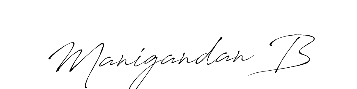 Design your own signature with our free online signature maker. With this signature software, you can create a handwritten (Antro_Vectra) signature for name Manigandan B. Manigandan B signature style 6 images and pictures png