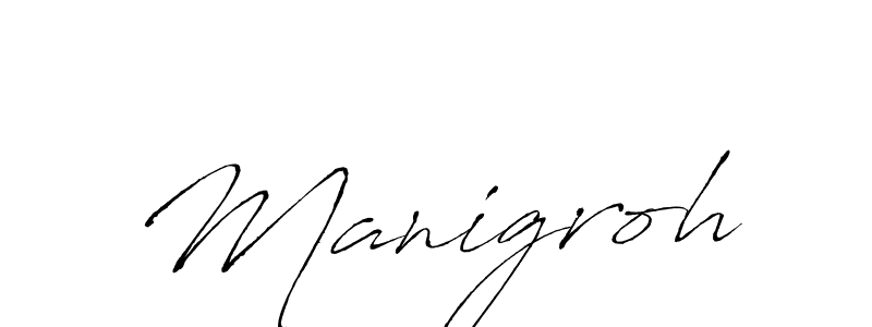 Antro_Vectra is a professional signature style that is perfect for those who want to add a touch of class to their signature. It is also a great choice for those who want to make their signature more unique. Get Manigroh name to fancy signature for free. Manigroh signature style 6 images and pictures png
