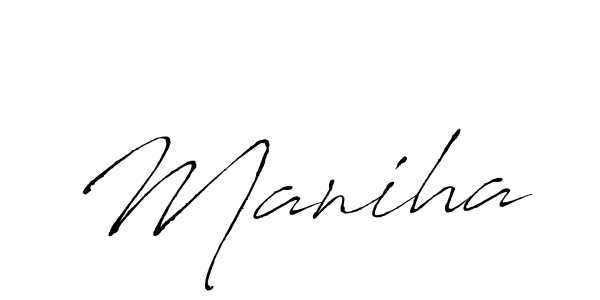 Make a beautiful signature design for name Maniha. With this signature (Antro_Vectra) style, you can create a handwritten signature for free. Maniha signature style 6 images and pictures png