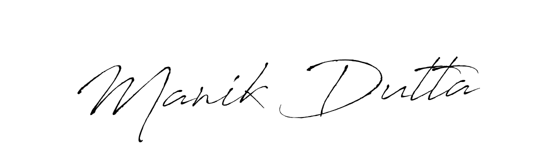 Design your own signature with our free online signature maker. With this signature software, you can create a handwritten (Antro_Vectra) signature for name Manik Dutta. Manik Dutta signature style 6 images and pictures png