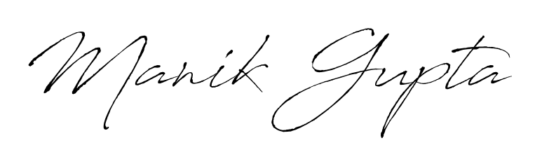 Practice writing Manik Gupta with the flow of Antro_Vectra lettering. A fantastic source of inspiration for developing your personal signature style. Manik Gupta signature style 6 images and pictures png