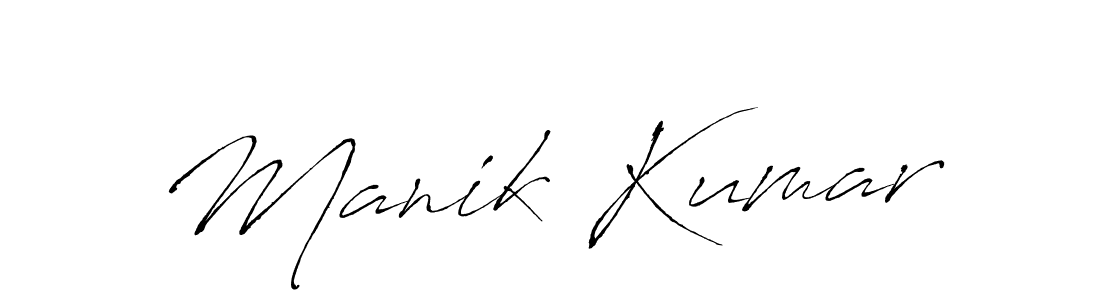 Design your own signature with our free online signature maker. With this signature software, you can create a handwritten (Antro_Vectra) signature for name Manik Kumar. Manik Kumar signature style 6 images and pictures png