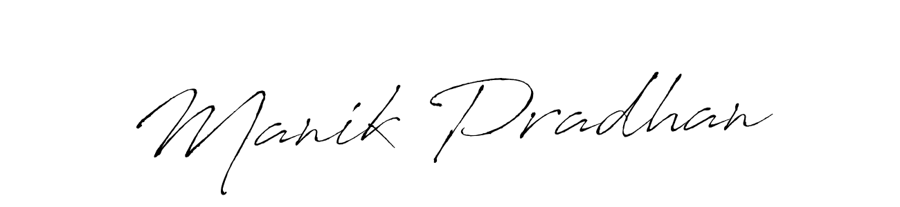 How to make Manik Pradhan name signature. Use Antro_Vectra style for creating short signs online. This is the latest handwritten sign. Manik Pradhan signature style 6 images and pictures png